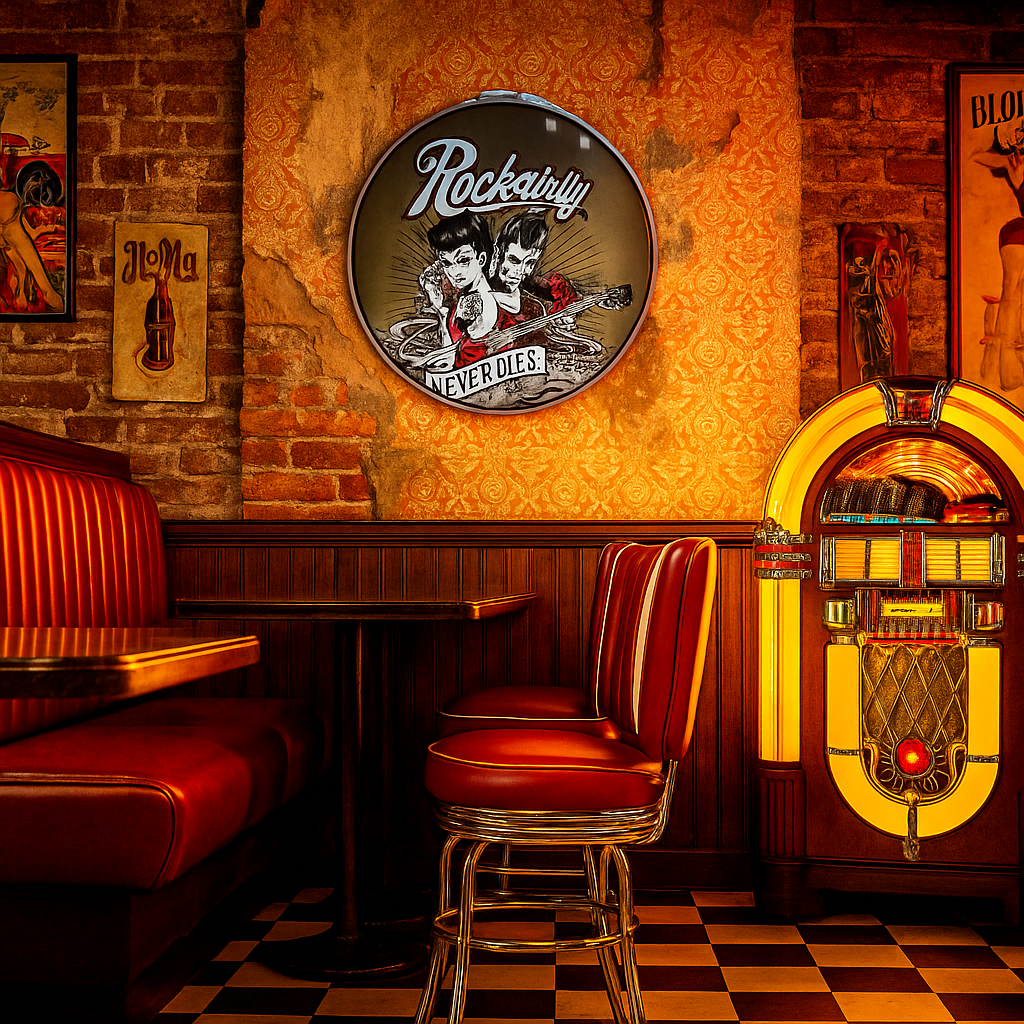 Rockabilly Drum Lid Sign