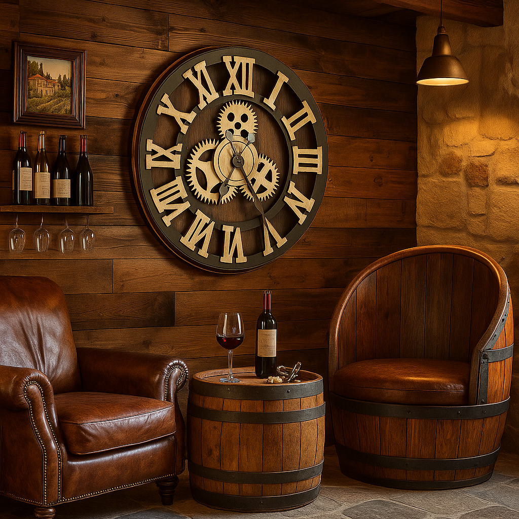 Wine Barrel Wall Clock - The Dens