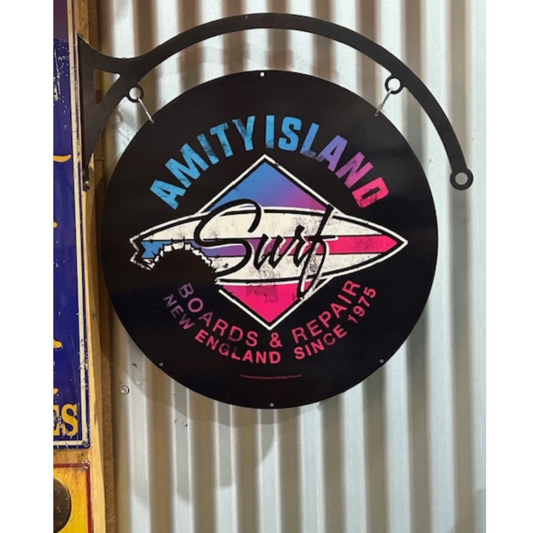 Amity Island Surf Sign Round Double Sided