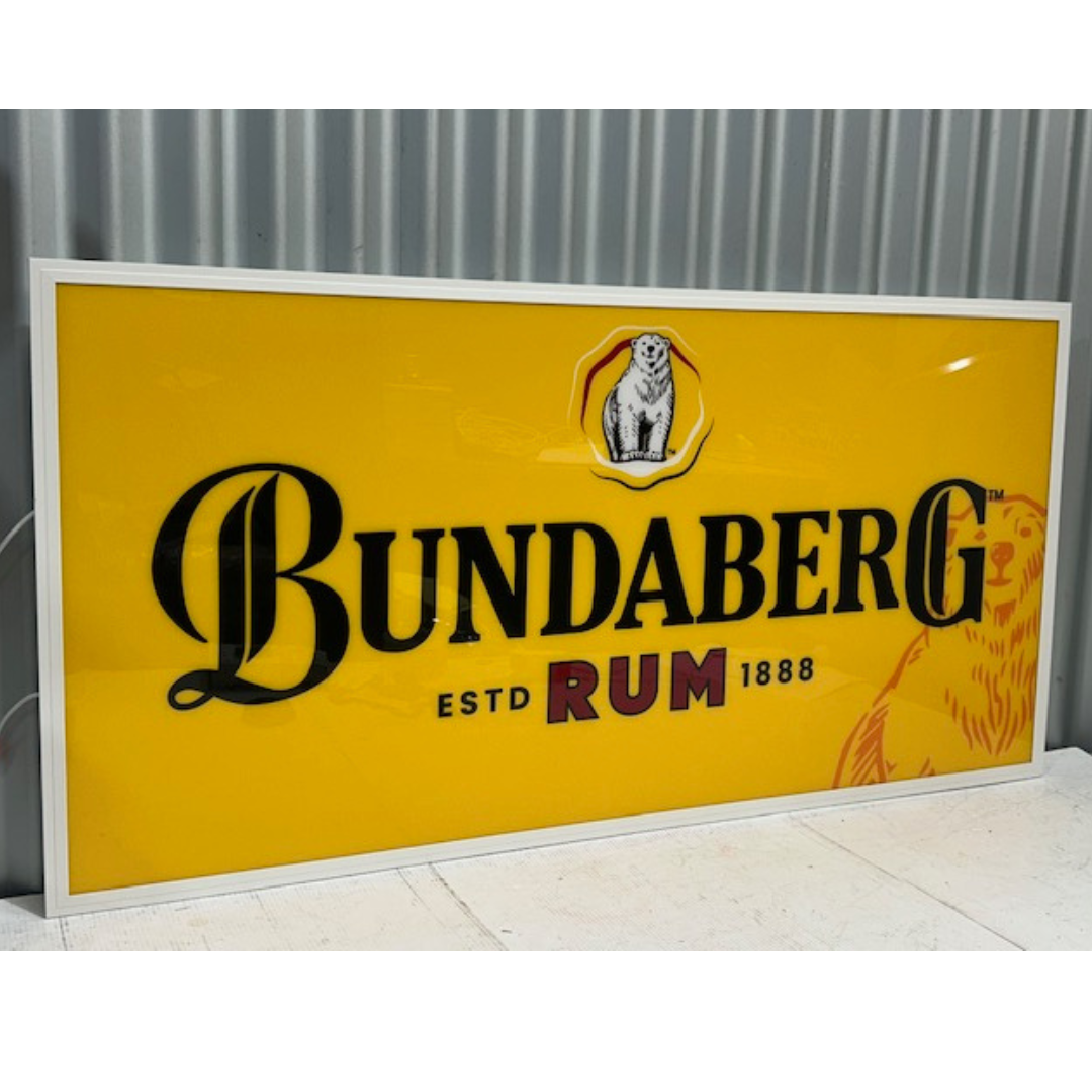 Bundy rum Light up Sign 600 x 1200MM