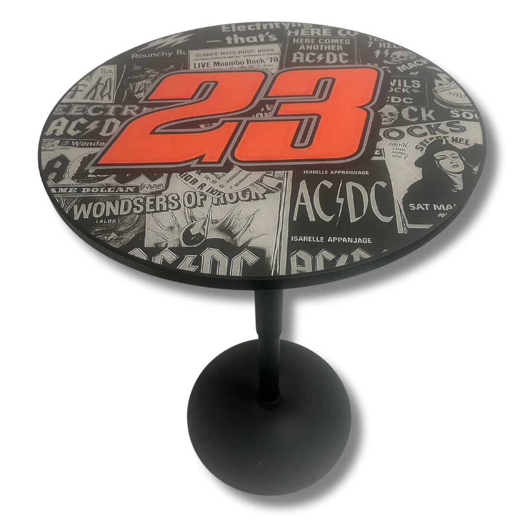 Custom Artwork Black Bar Table