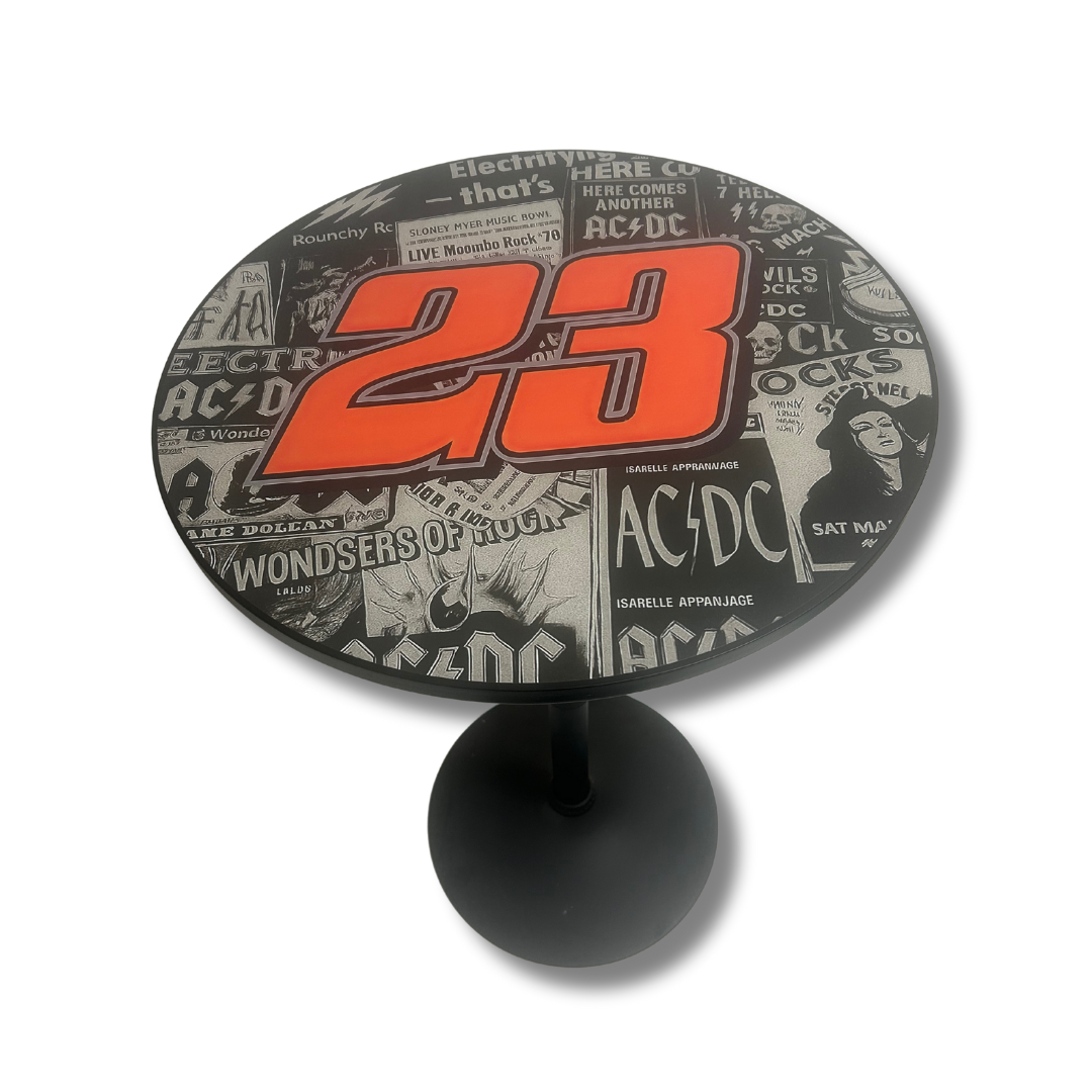 Custom Artwork Black Bar Table