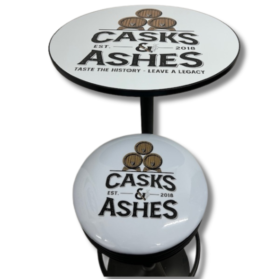 Custom Bar Table & Stool Set - Your logo or design - The Dens