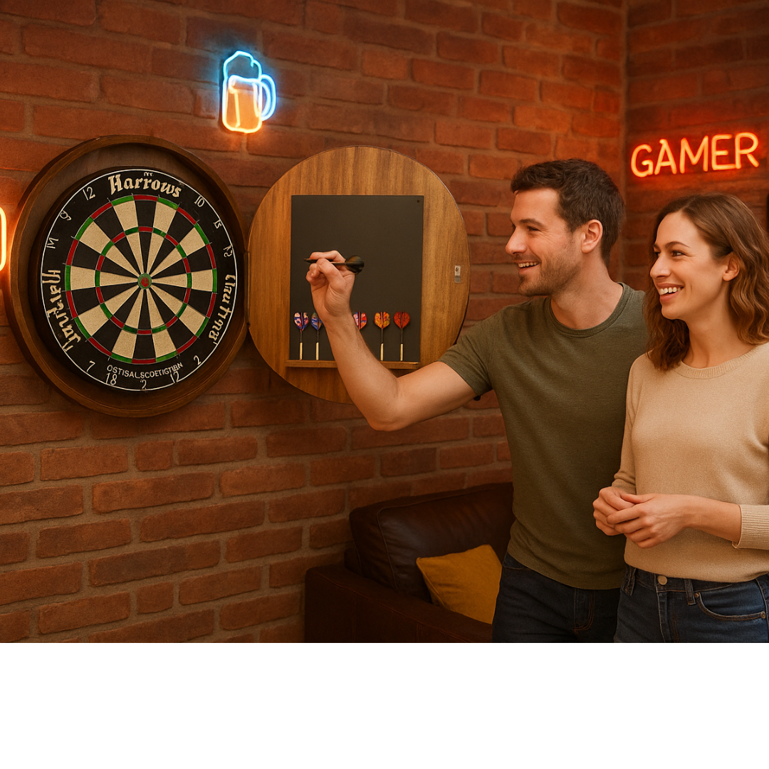 Barrel Head Dartboard Cabinet Custom Artwork