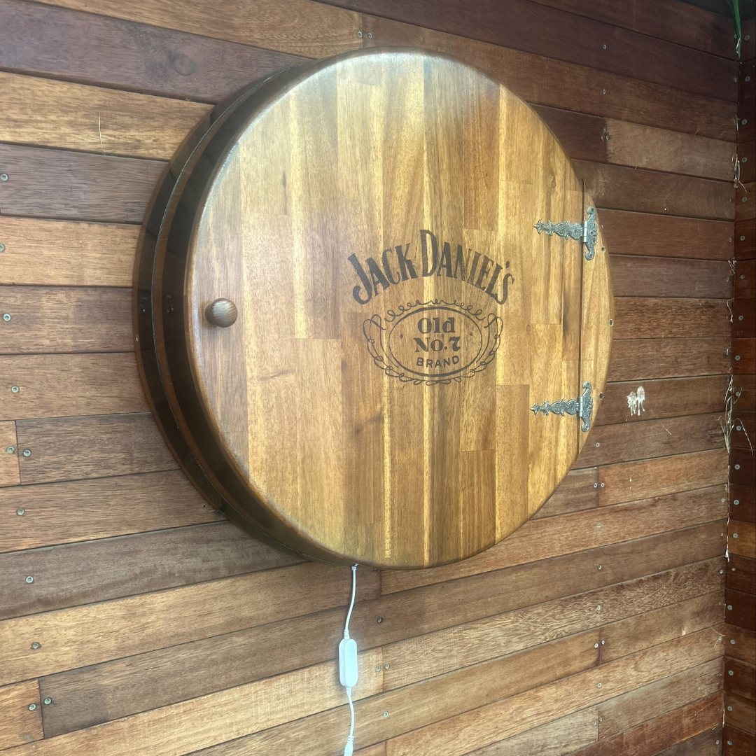 Barrel Head Dartboard Cabinet Custom Artwork