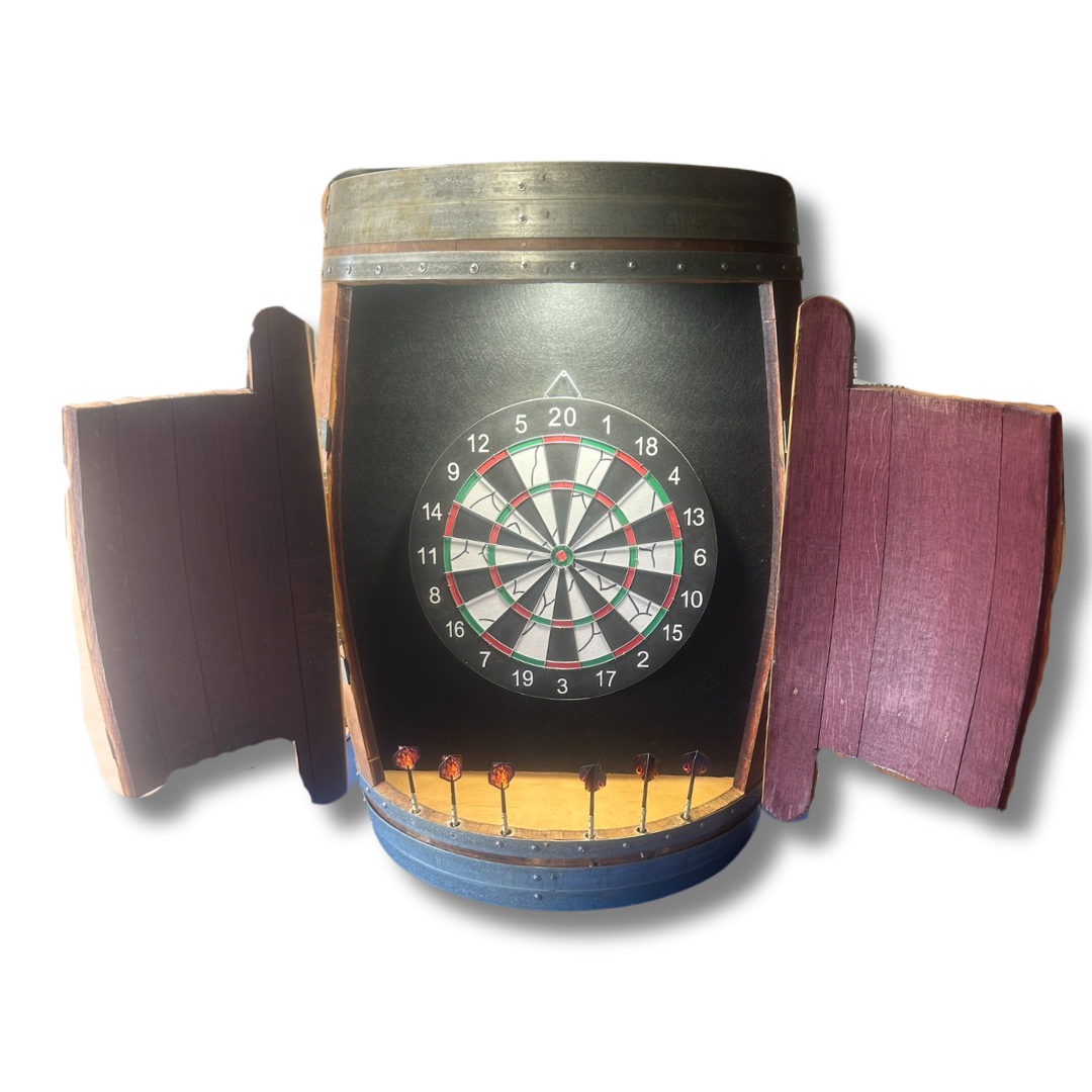 Harley Wine Barrel Dart Board Cabinet - The Dens