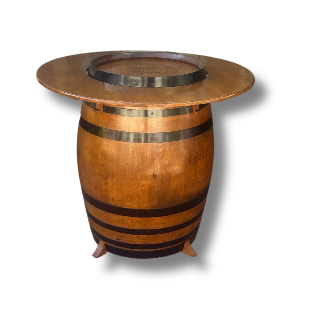 Tasmanian Oak Wine Barrel Table & Stool Set