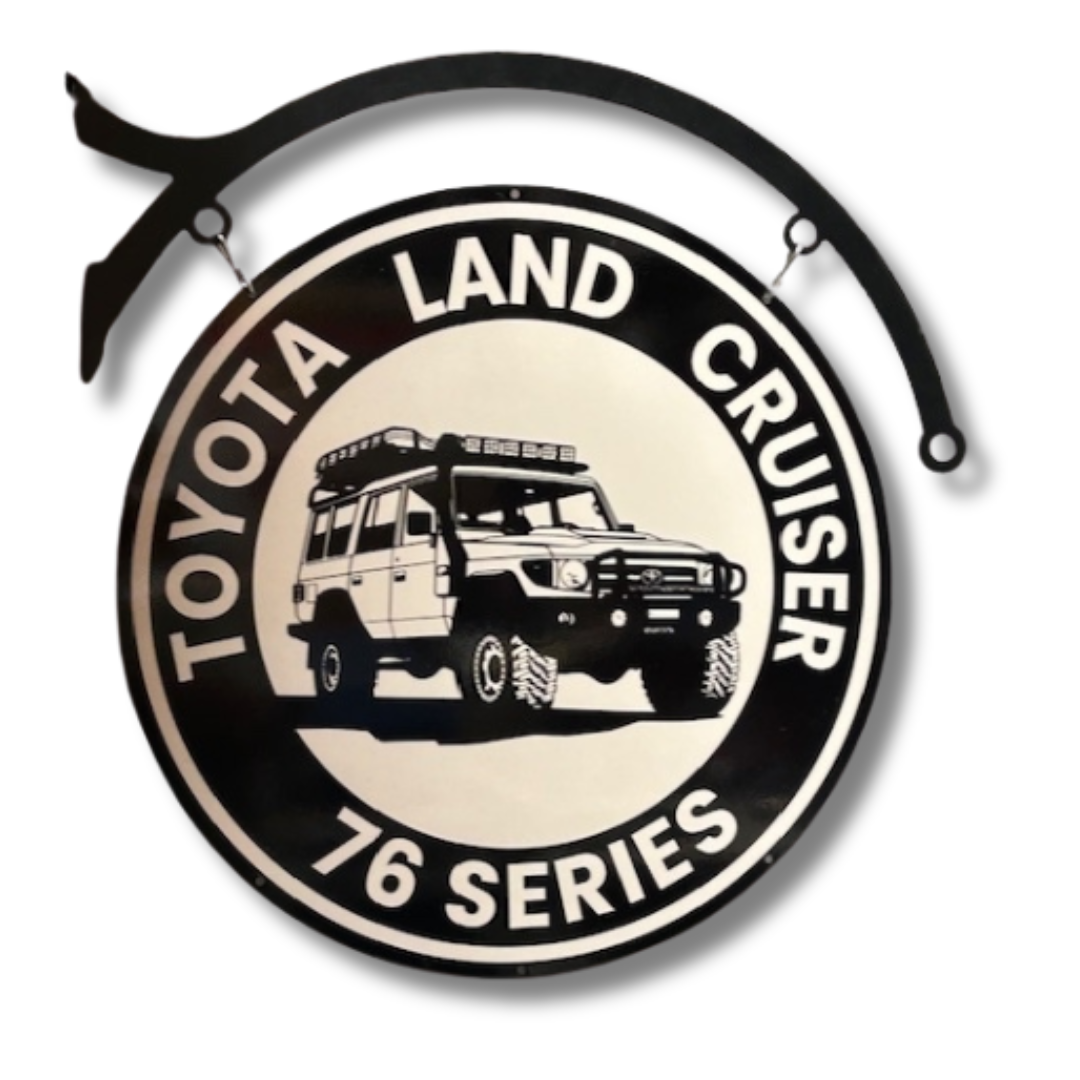 Toyota Land Cruiser Sign Double Sided Round