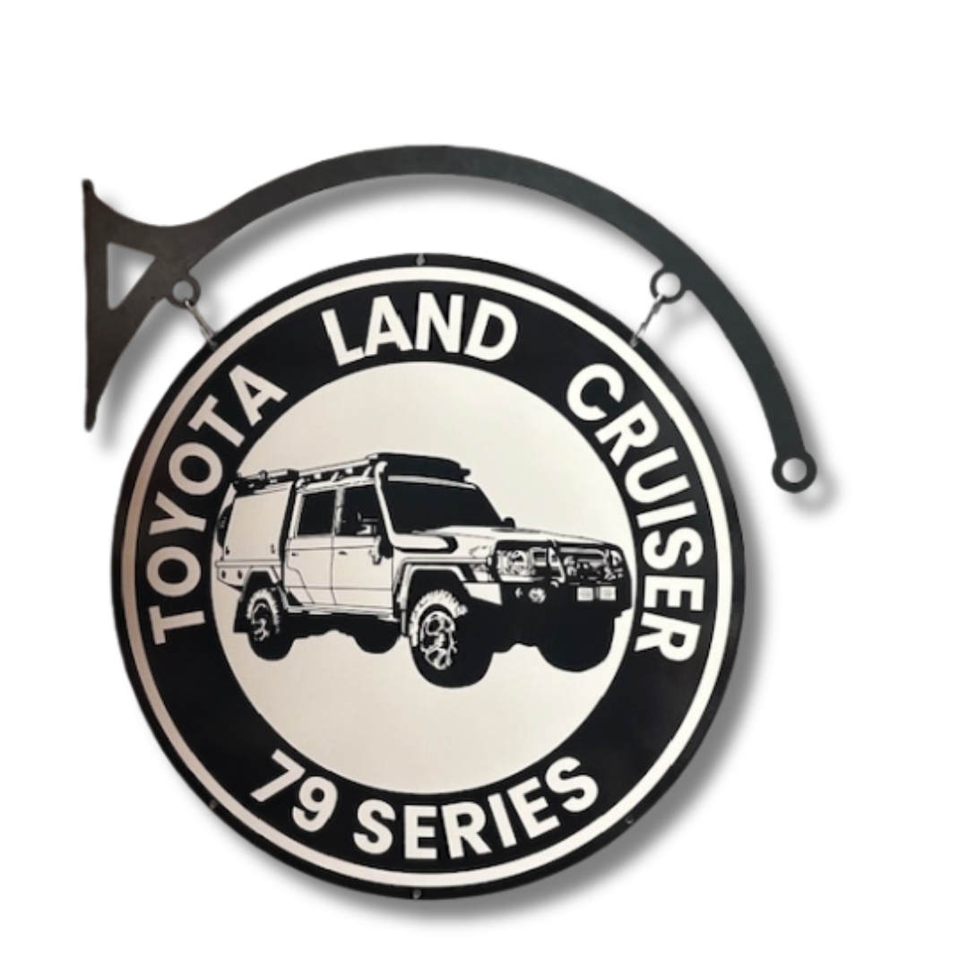 Toyota Land Cruiser Sign Double Sided Round