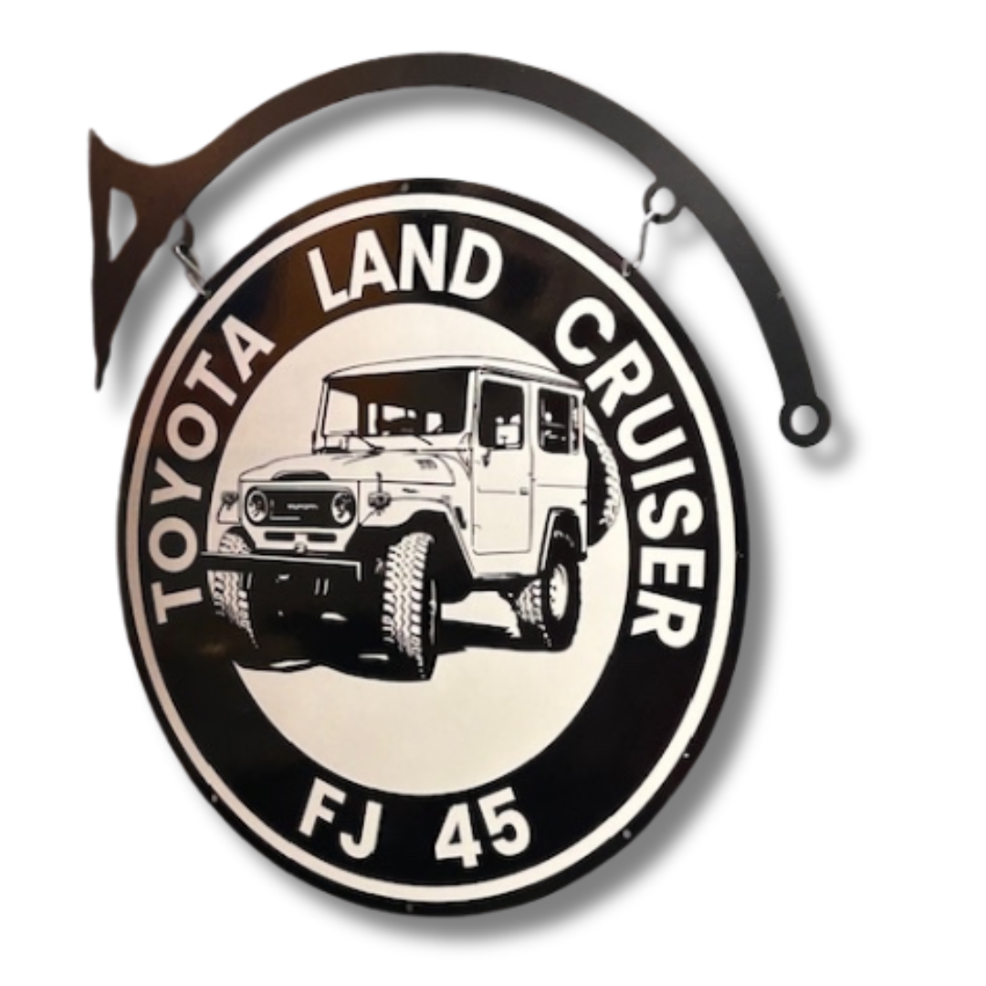 Toyota Land Cruiser Sign Double Sided Round