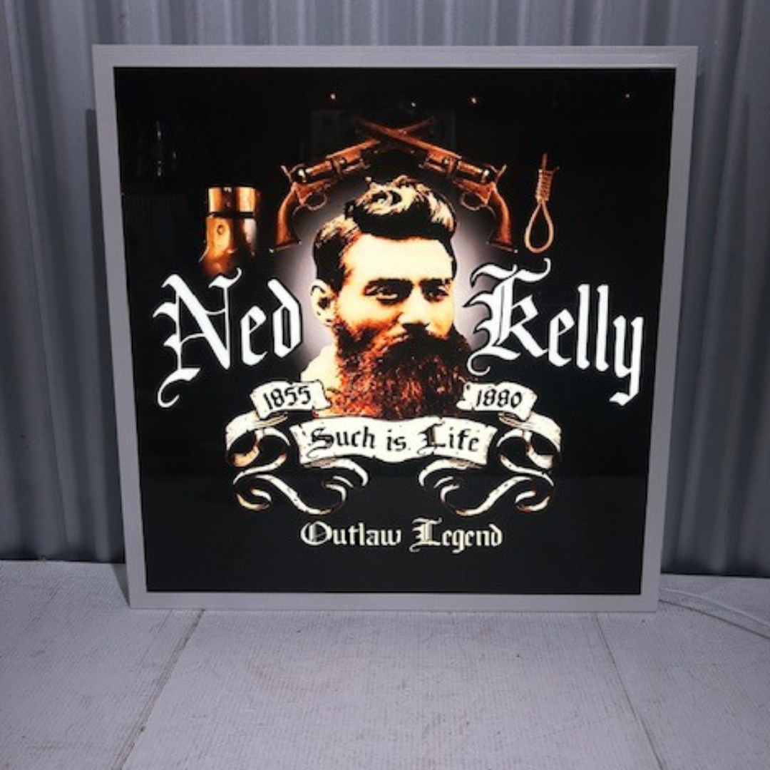Ned Kelly Light Up Sign 600 x 600MM