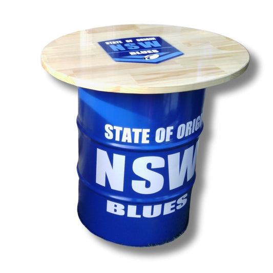 NSW Blues State of Origin Drum Table Drum Barrel 