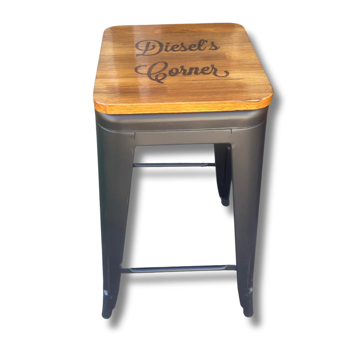 Custom Wood top stool