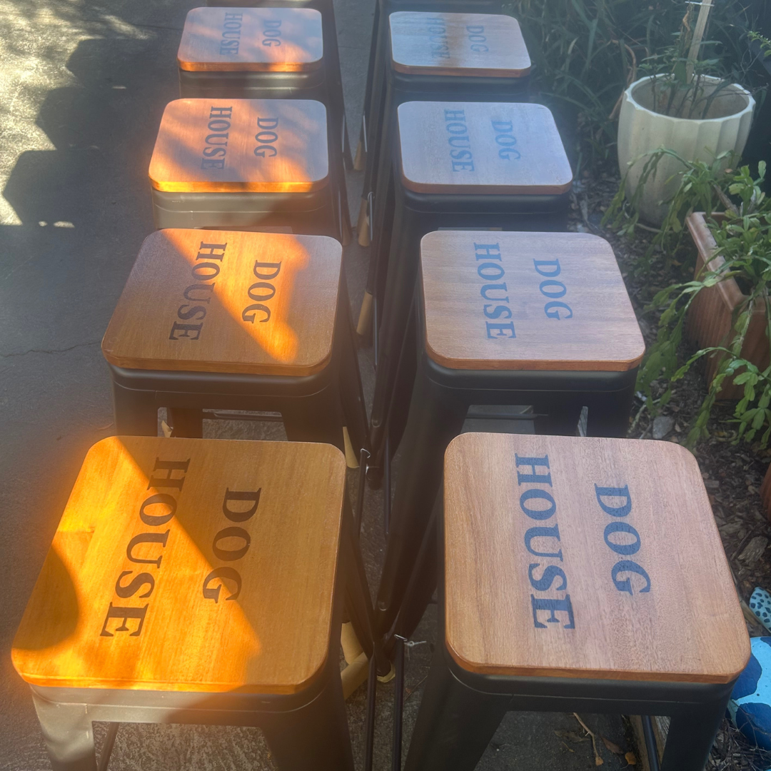 Custom Wood top stool