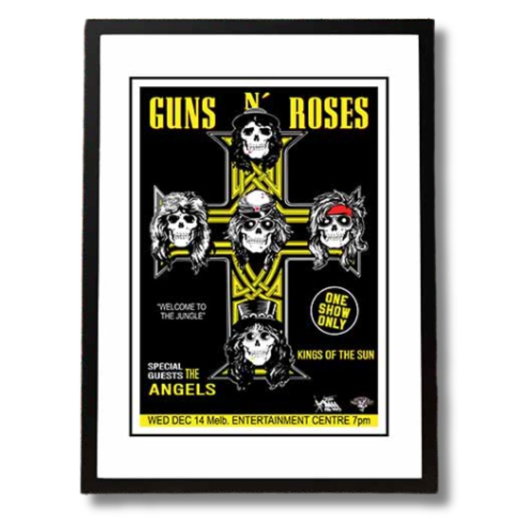 Guns N' Roses Framed Band Poster Poster A3 (42cm x 29.7cm) Melbourne Tour 1988