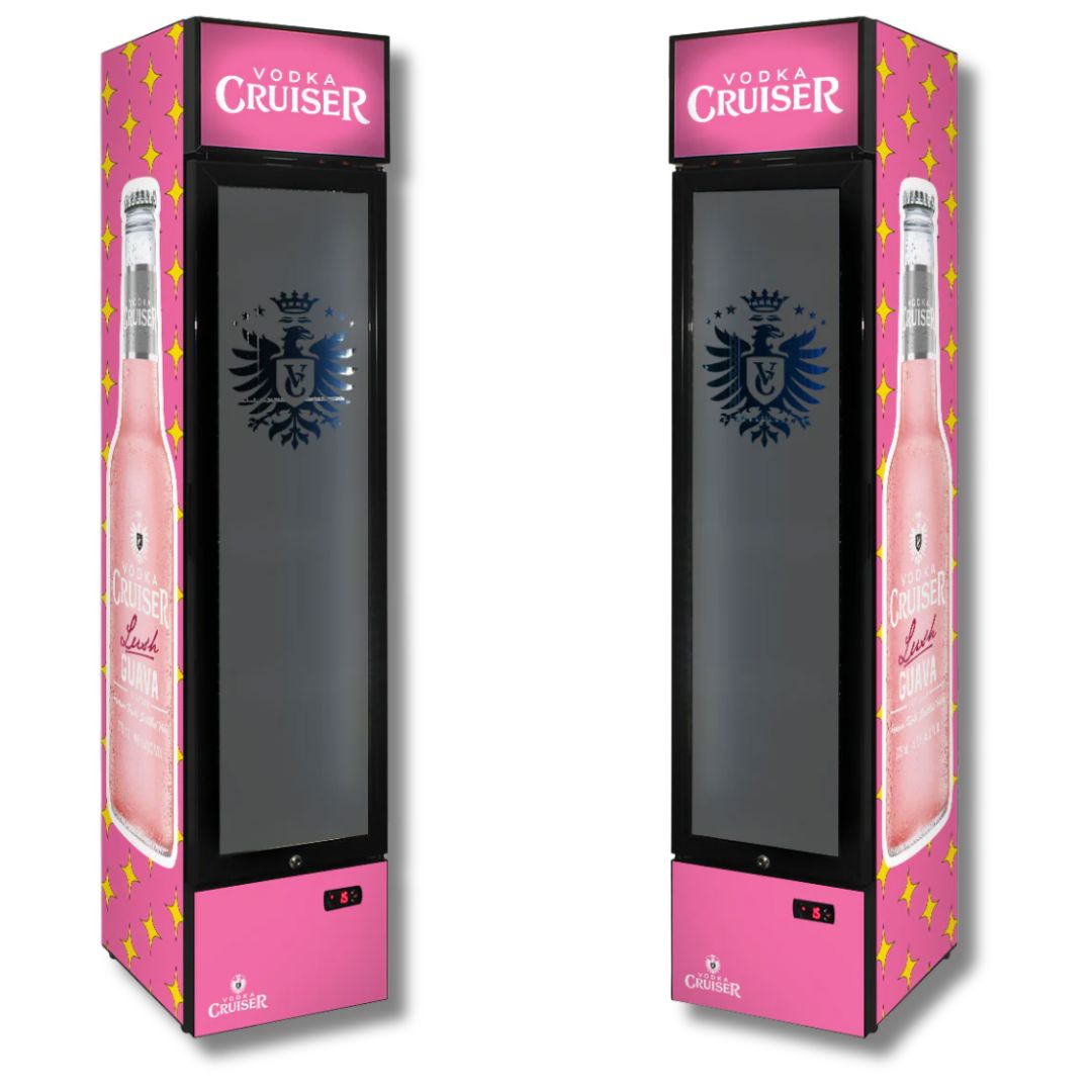 Vodka Cruiser Branded 160LT Upright Bar Fridge Refrigerators