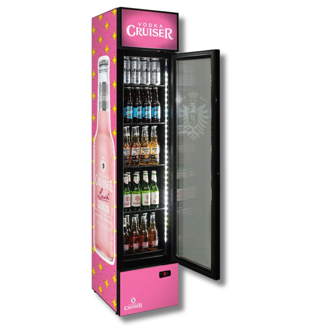 Vodka Cruiser Branded 160LT Upright Bar Fridge Refrigerators