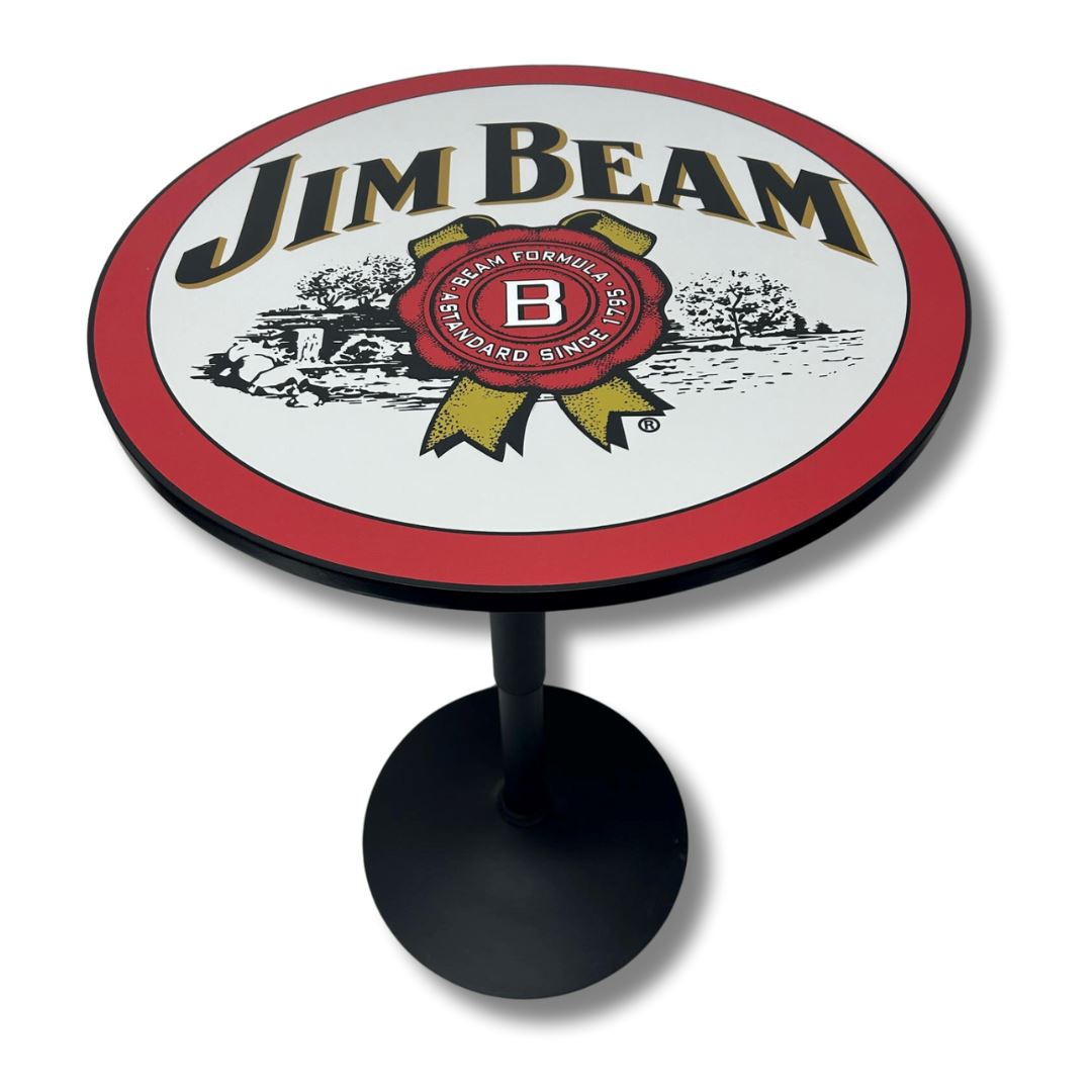 Jim Beam Black Table & Bar Stool Set Retro Bar Table Set