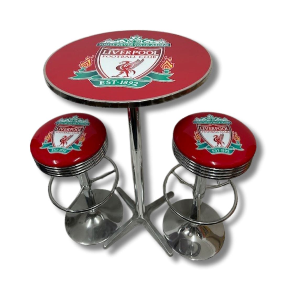 Liverpool FC Bar Table & Stool Set Retro Bar Table Set
