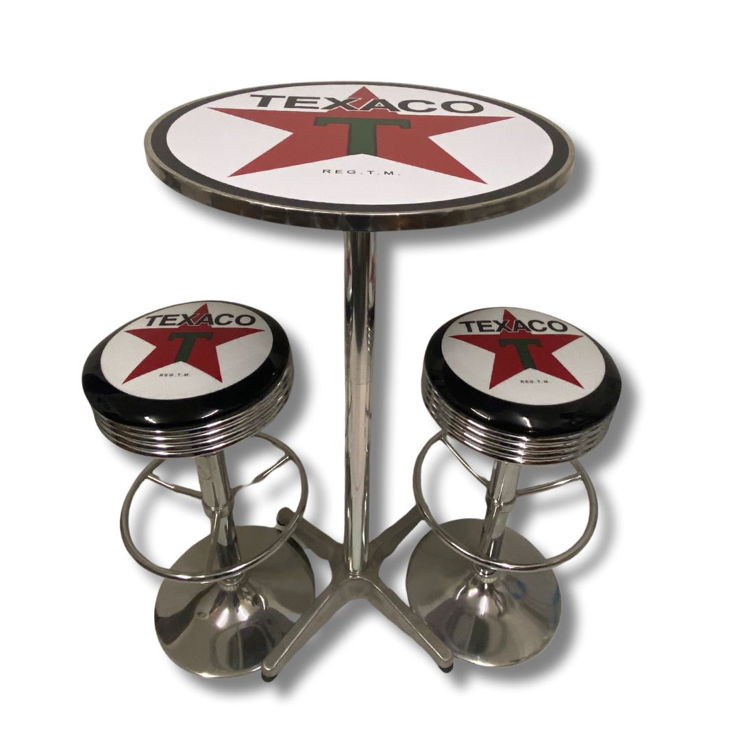 Texaco Bar Table & Stool Set Retro Bar Table Set