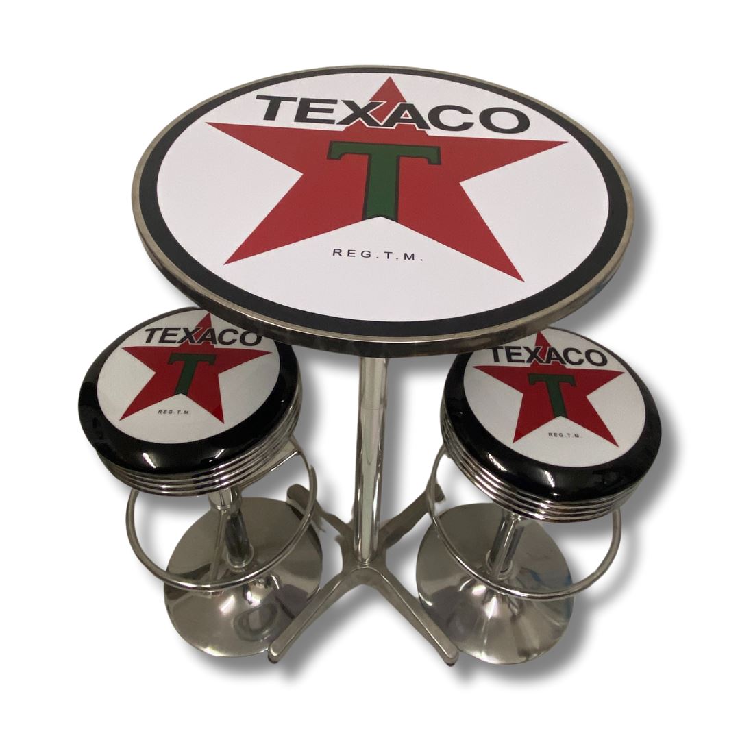Texaco Bar Table & Stool Set Retro Bar Table Set