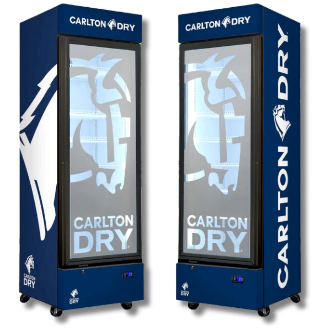 Carlton Dry 370LT Upright Bar Fridge