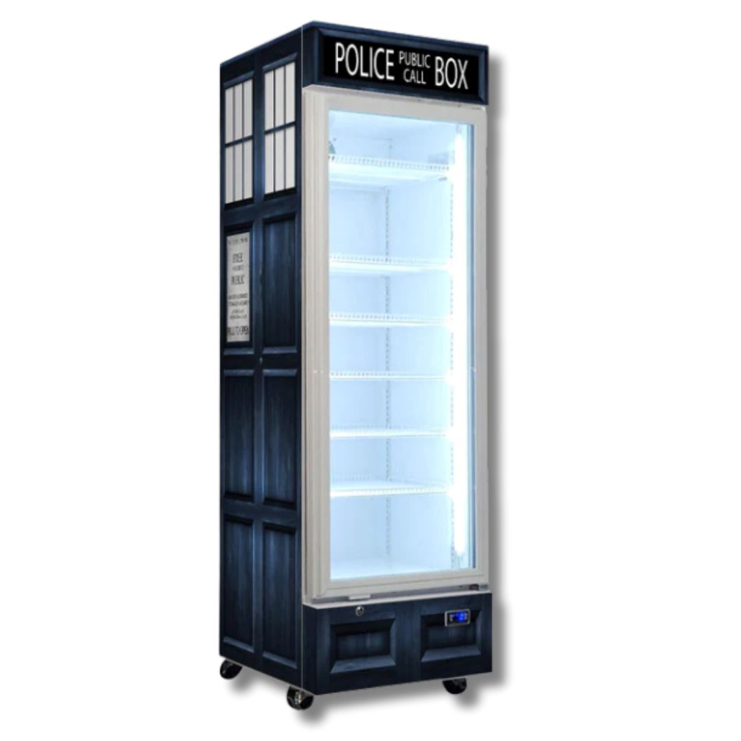 Police Box 370LT Upright Bar Fridge