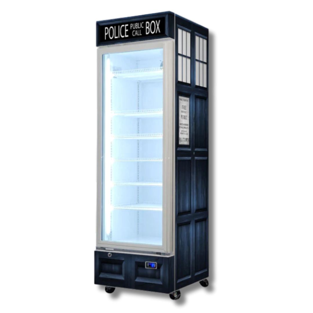Police Box 370LT Upright Bar Fridge