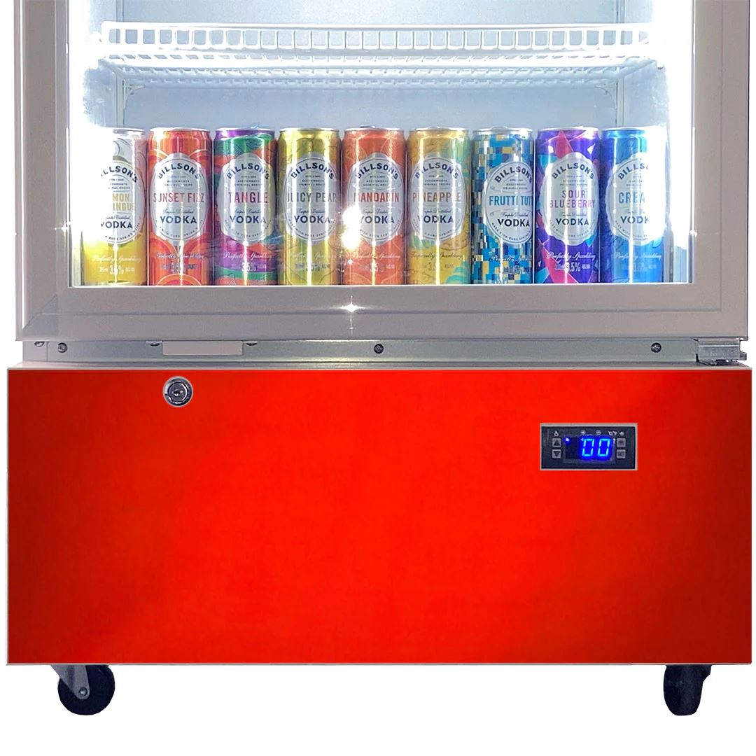 Telephone Box Red 370LT Upright Bar Fridge