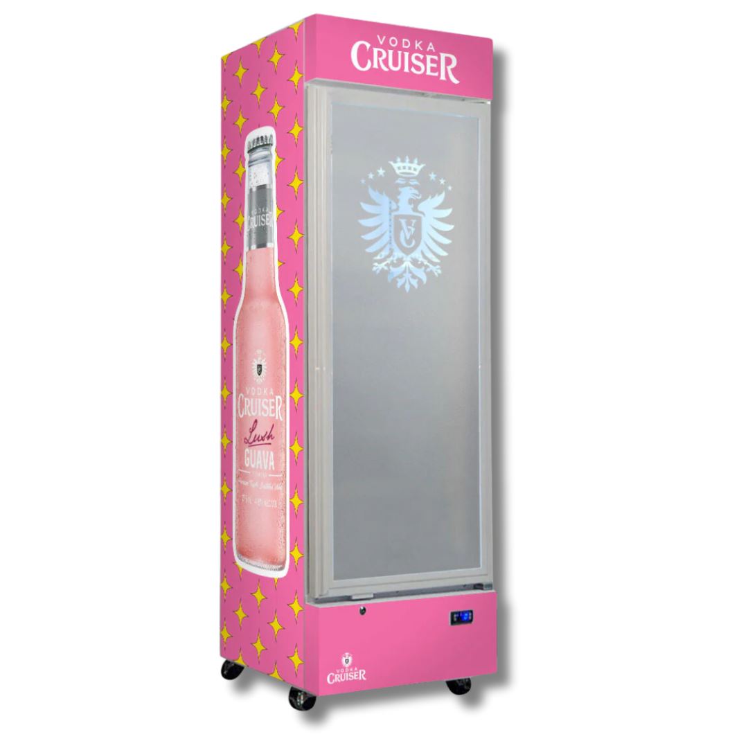 Vodka Cruiser Branded 370LT Upright Bar Fridge Refrigerators