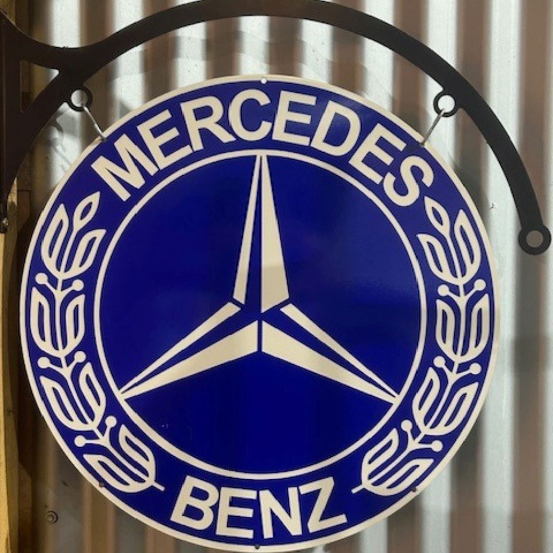Mercedes Classic Sign Round Double Sided Metal Signs