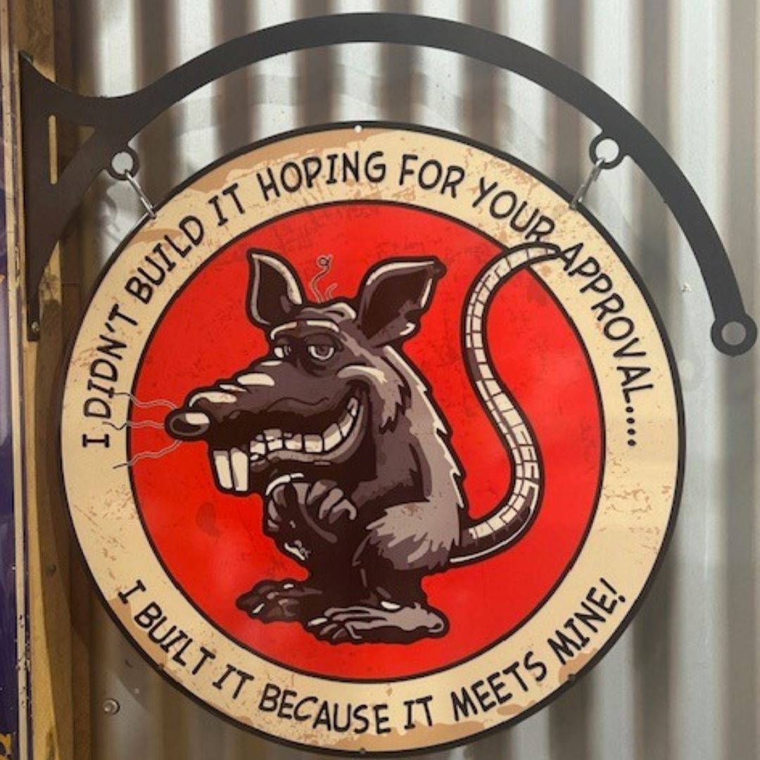 Rebel Rat Classic Sign Round Double Sided Metal Signs