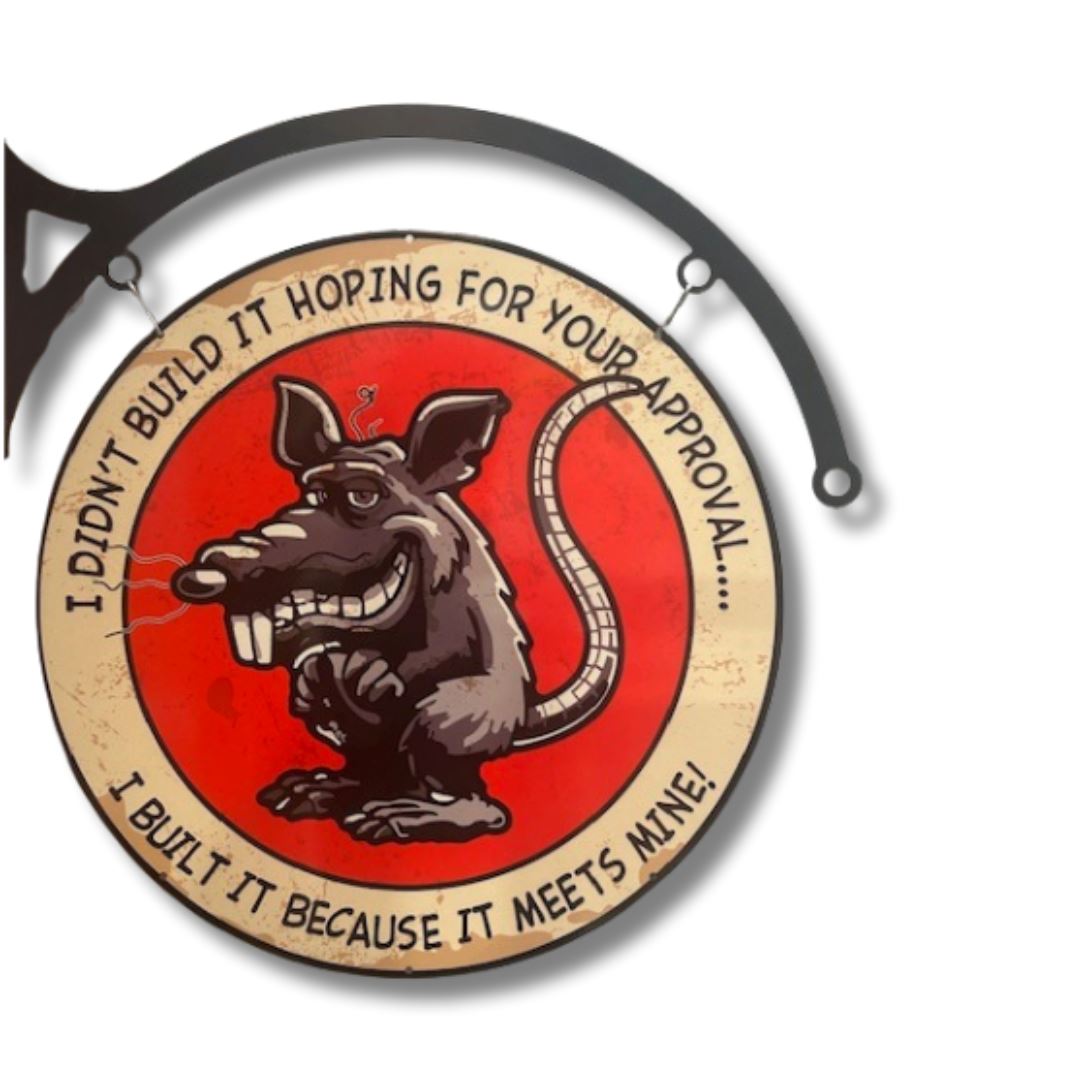 Rebel Rat Classic Sign Round Double Sided Metal Signs