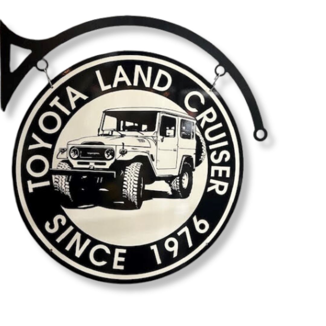 Toyota Landcruiser Sign Round Double Sided Metal Signs