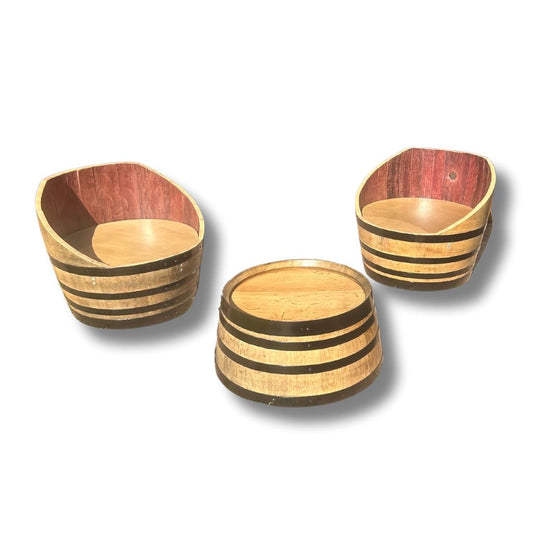 Custom Wine Barrel Coffee Table & Chair Set Wine Barrel Coffee Table
