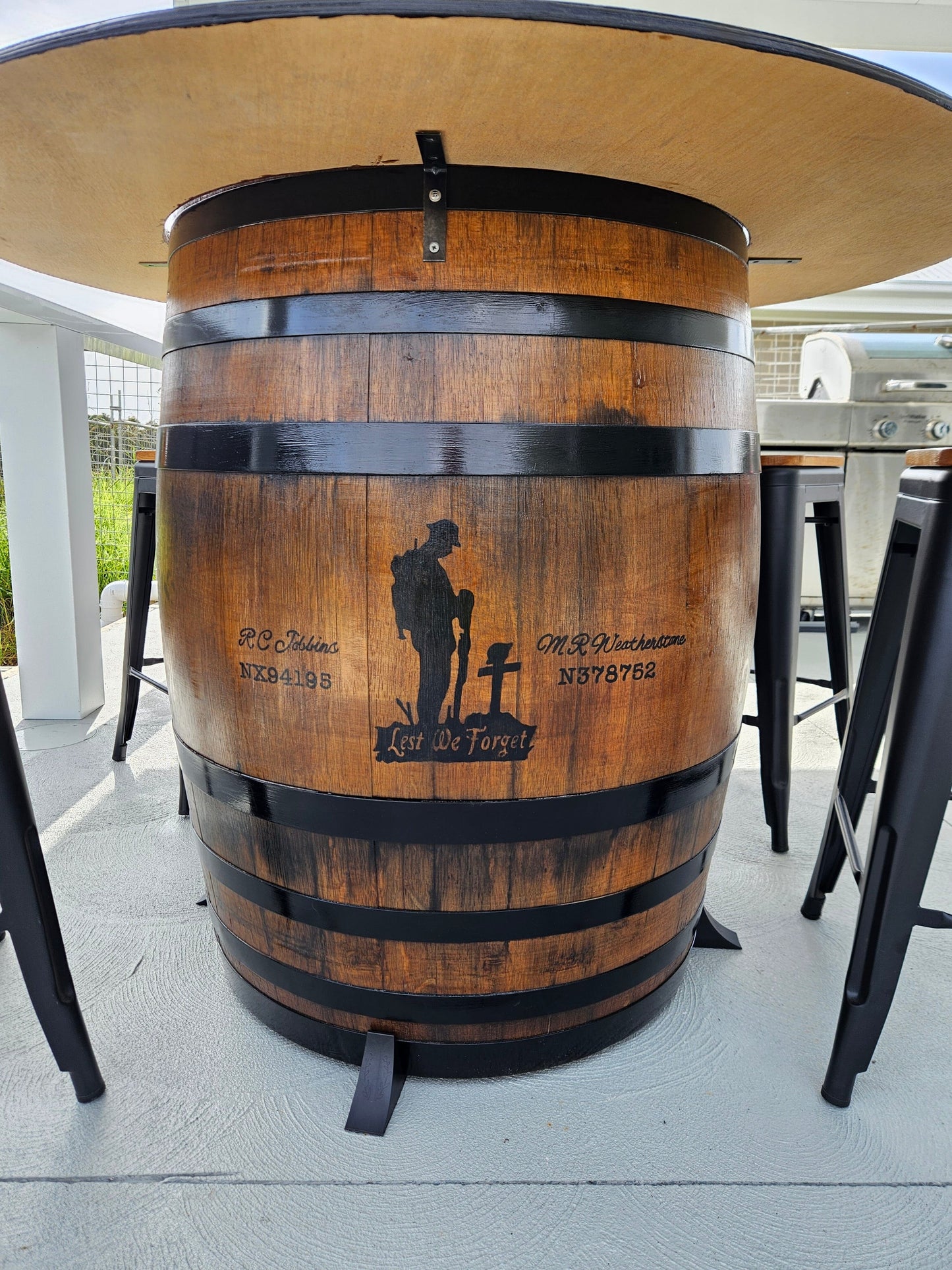 Anzac Tribute Wine Barrel Table Wine Barrel