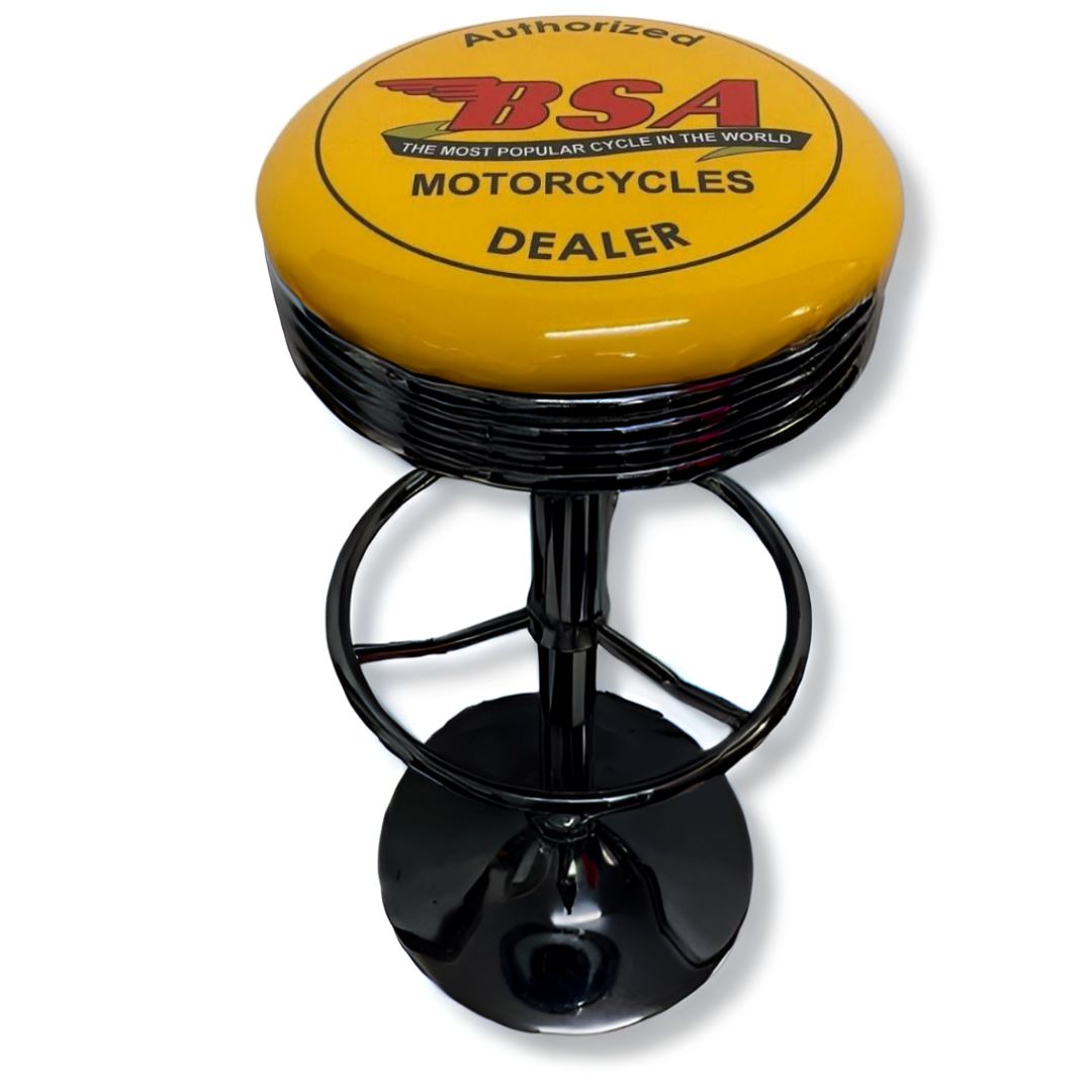 BSA Motorcycles Retro Bar Stool Retro Bar Stools Black