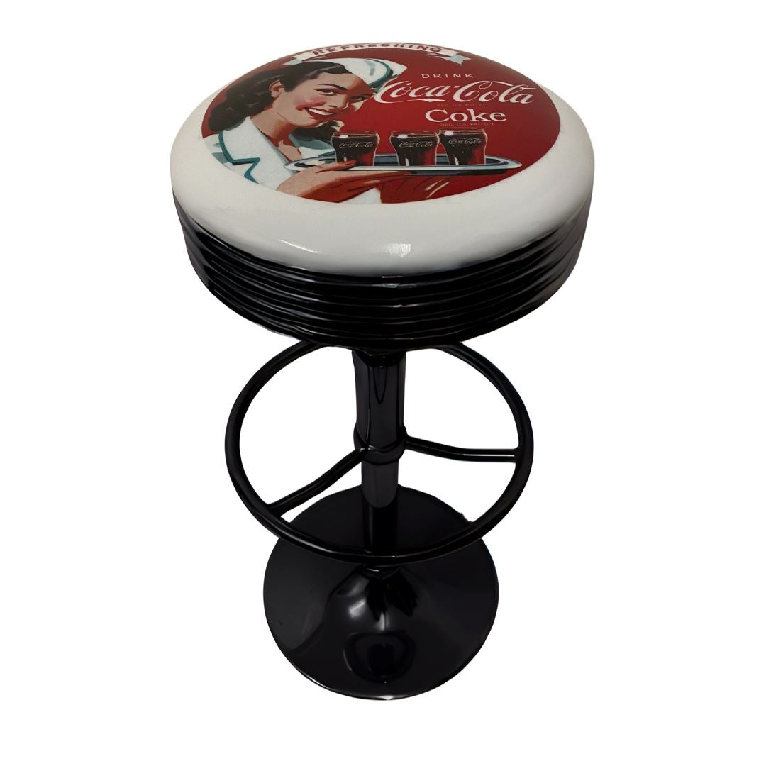 Coca Cola Girl Retro Bar Stool Retro Bar Stools Black