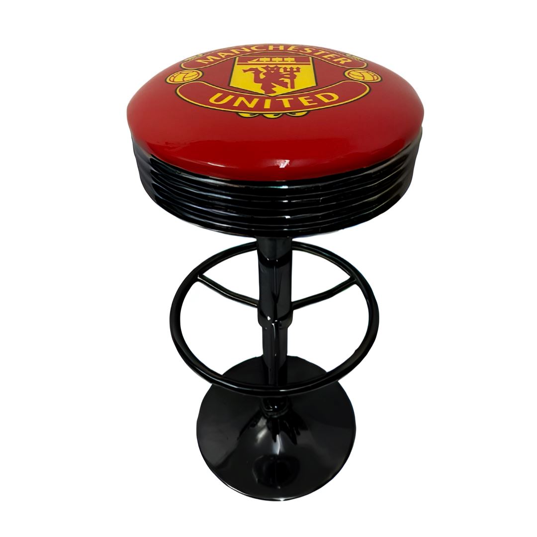 Manchester United Football Club Retro Bar Stool Retro Bar Stools Black