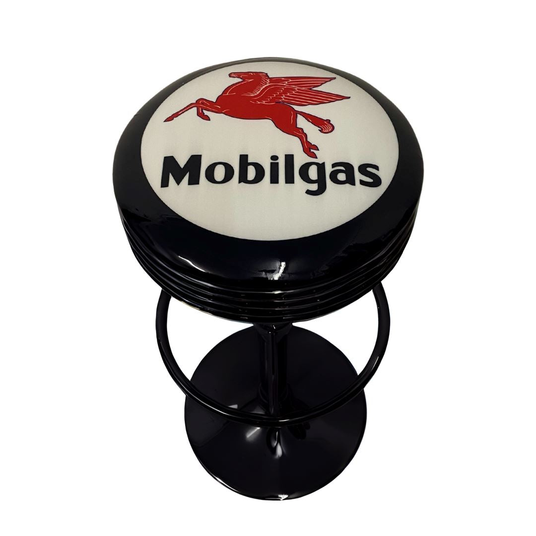 Mobil Gas Retro Bar Stool Retro Bar Stools Black
