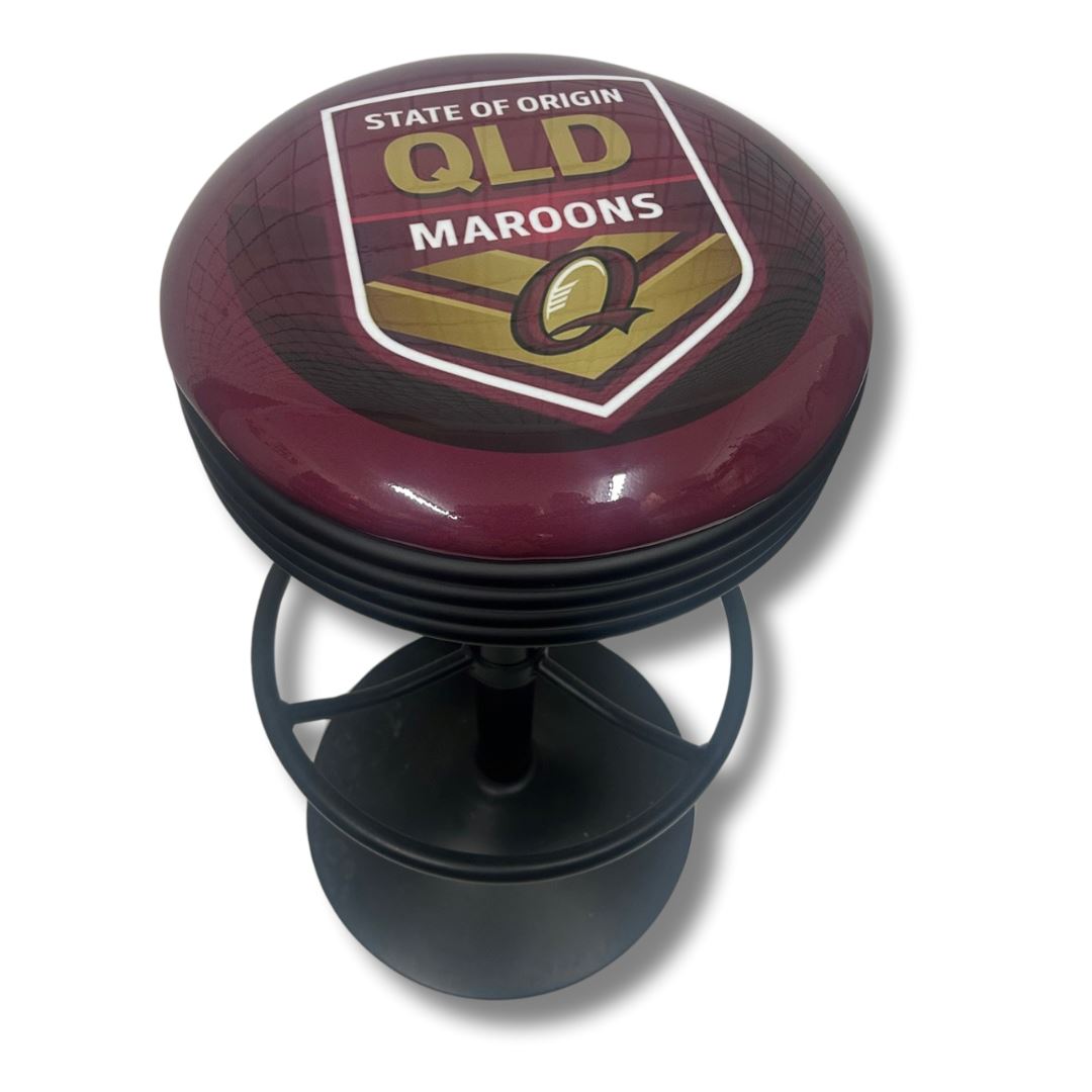 QLD Origin Retro Bar Stool Retro Bar Stools Black
