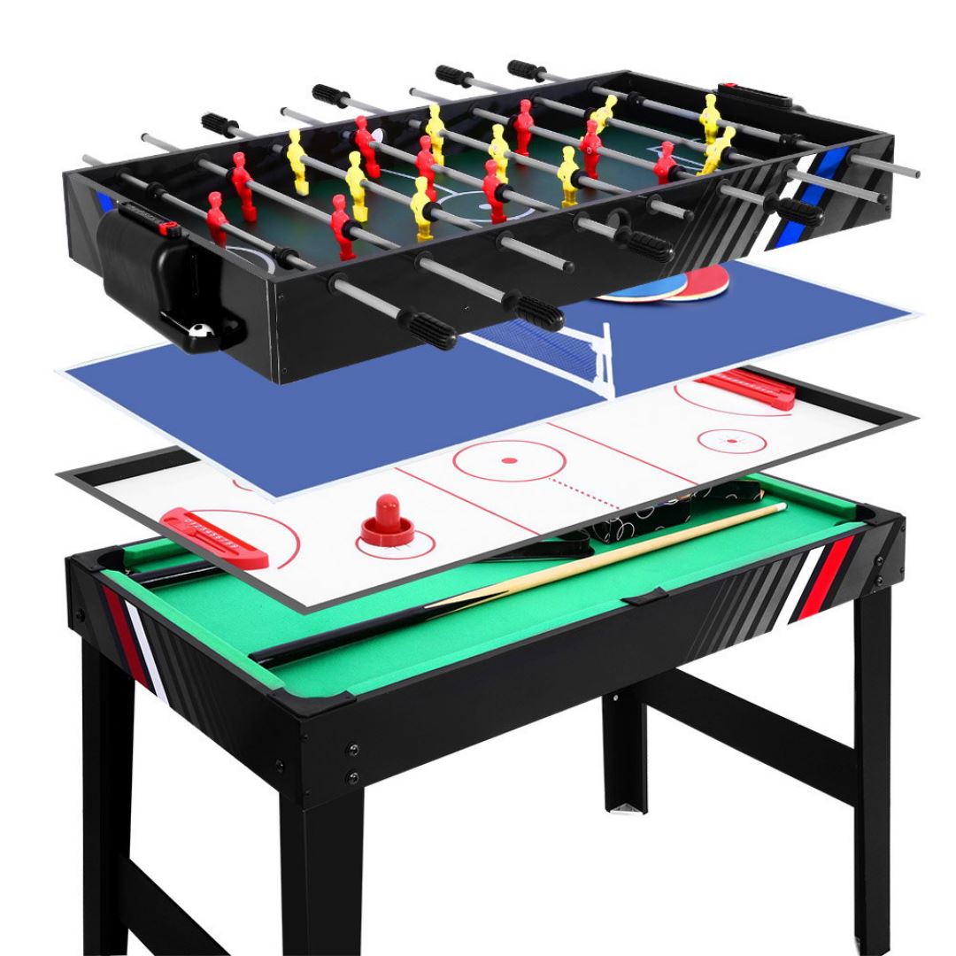 4FT 4-In-1 Soccer Table Tennis Ice Hockey Pool Game Games Tables 