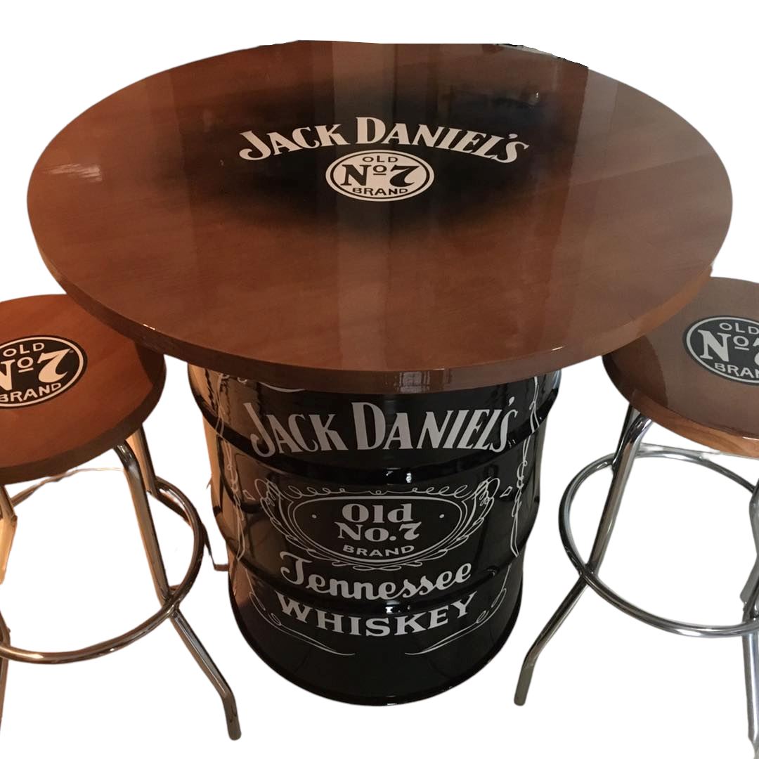 Custom Jack Daniels JD Drum Table Furniture