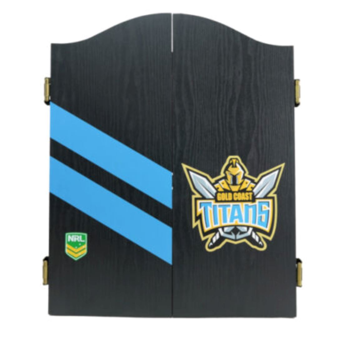 Gold Coast Titans NRL Dartboard and Cabinet Set 