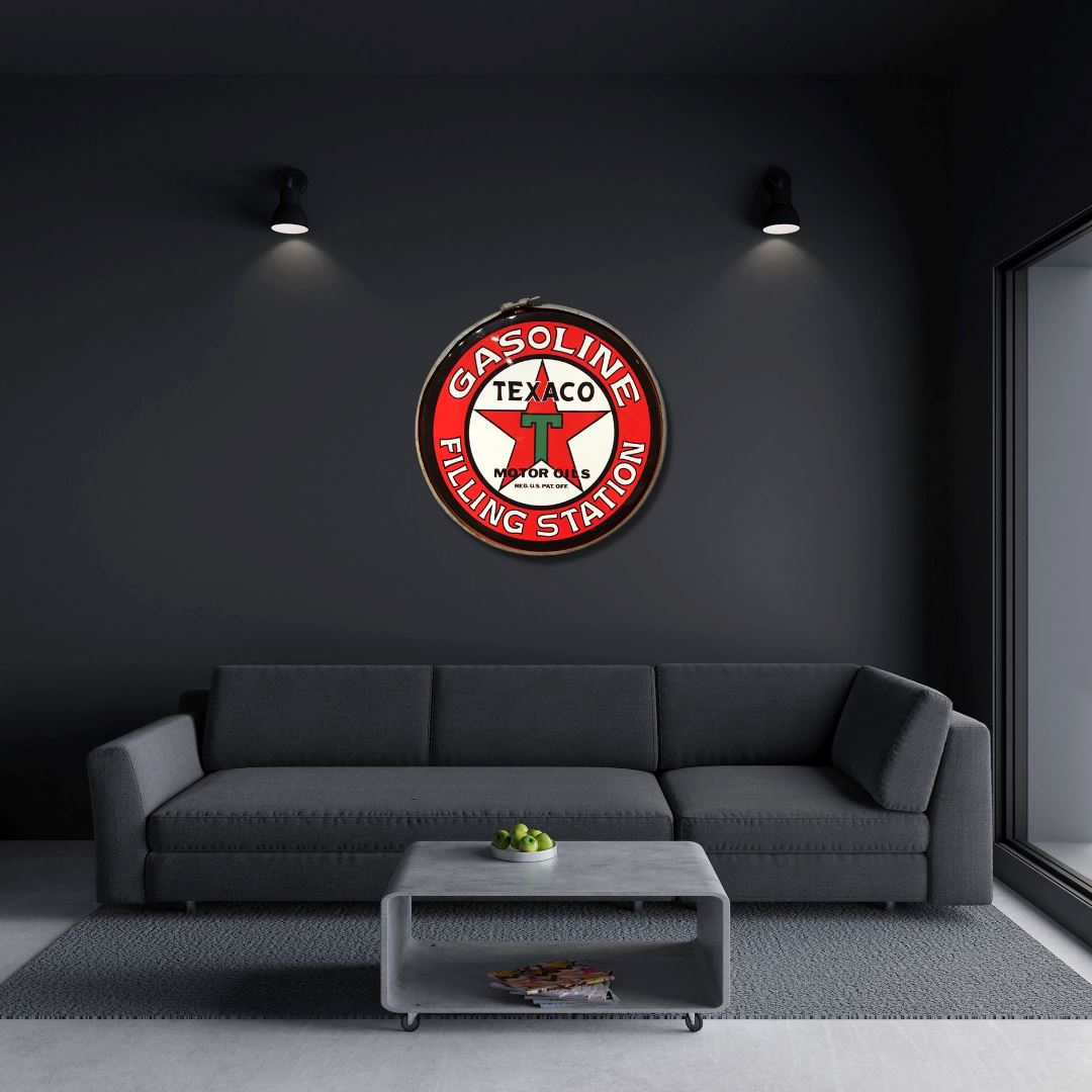 Texaco Drum Lid Sign sign