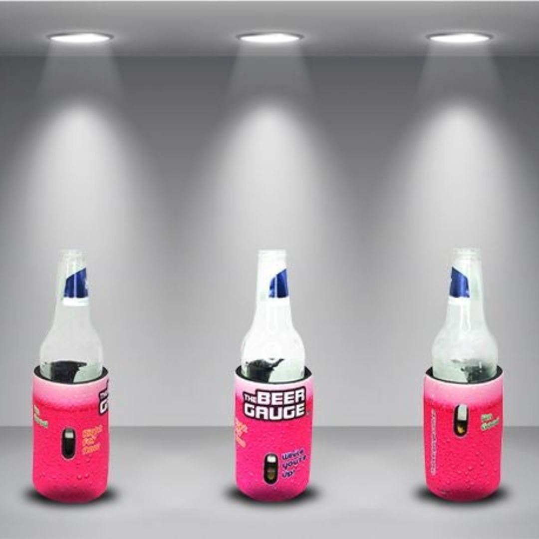 Beer Gauge Stubby Holder Can & Bottle Sleeves Pink