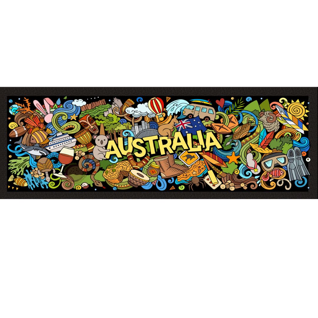 Australia Cartoon Premium Bar Runner