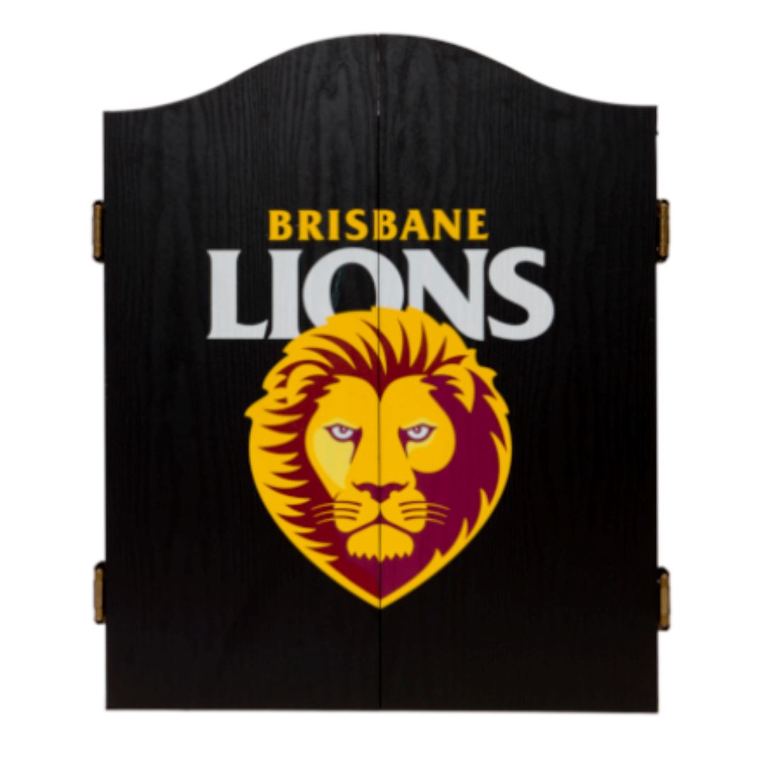 Brisbane Lions Dartboard and Cabinet Set