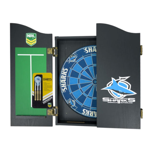 Cronulla Sharks Dartboard and Cabinet Set