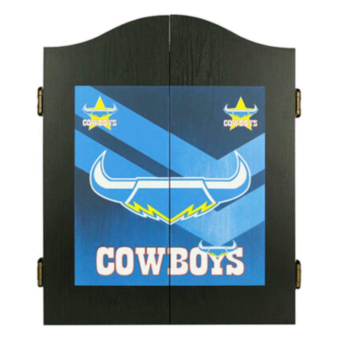 North QLD Cowboys NRL Dartboard and Cabinet Set